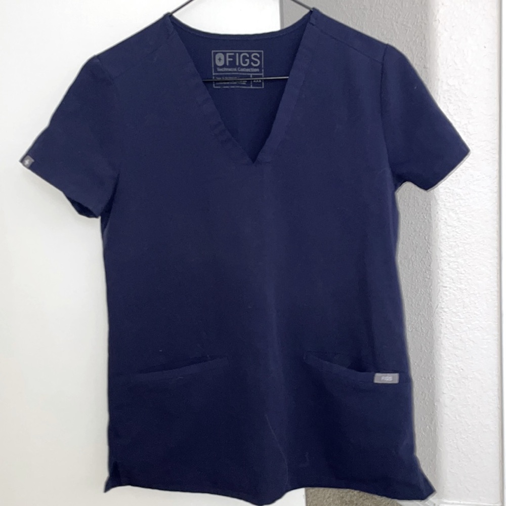 Figs Navy Blue Scrub Top